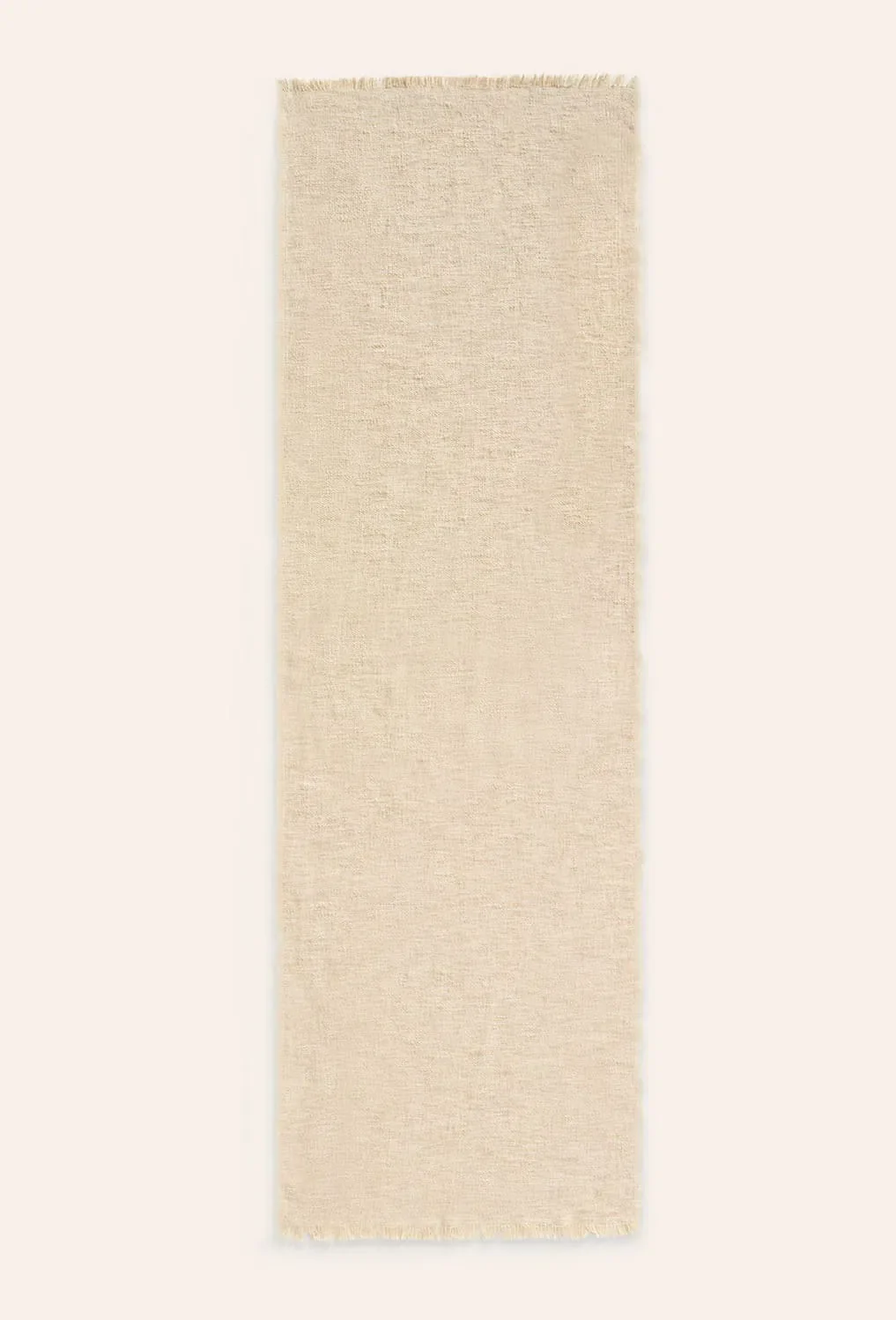 Camino de mesa de lino y algodón beige Arga - Image 3