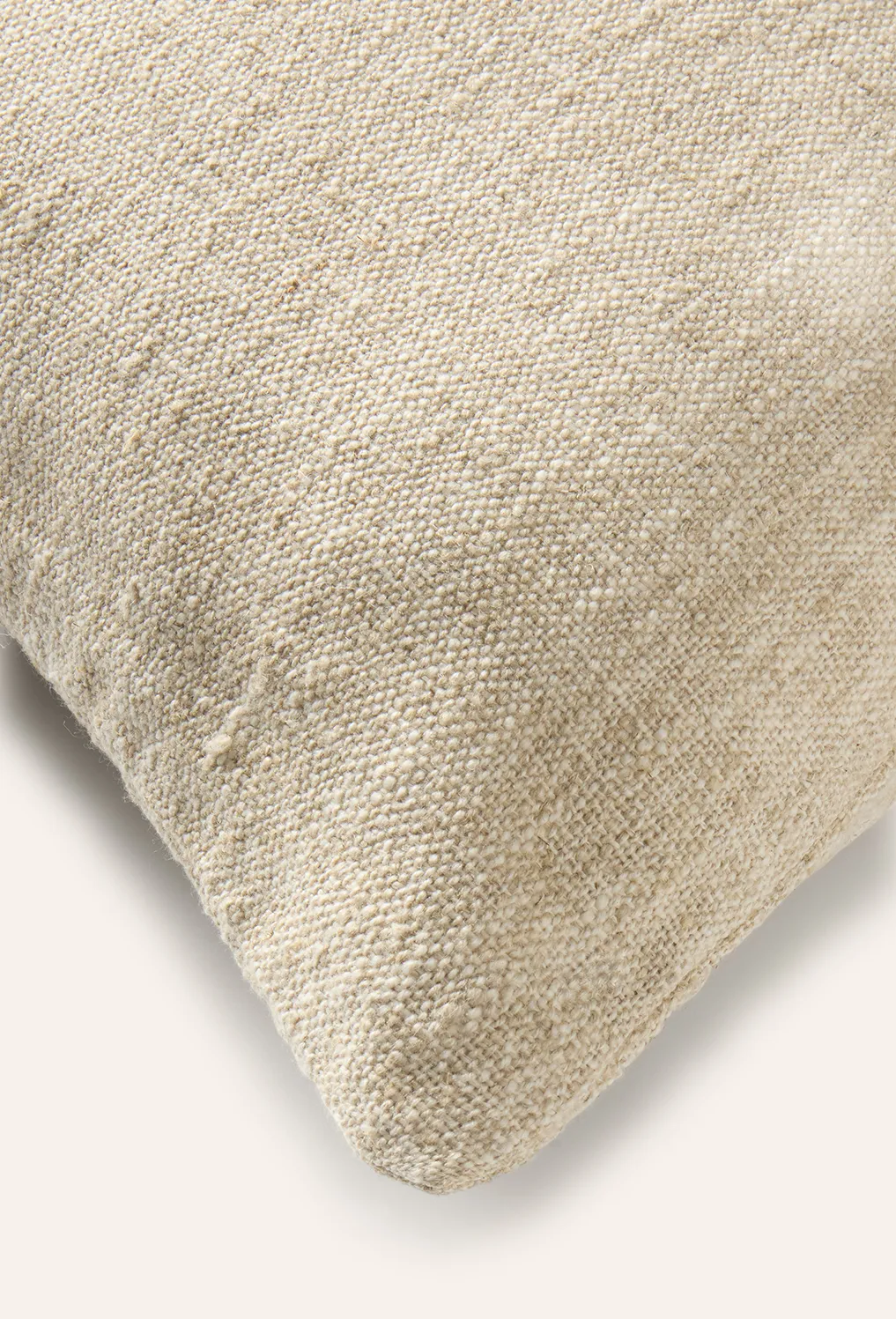 Funda de cojín de lino y algodón beige Arga - Image 7