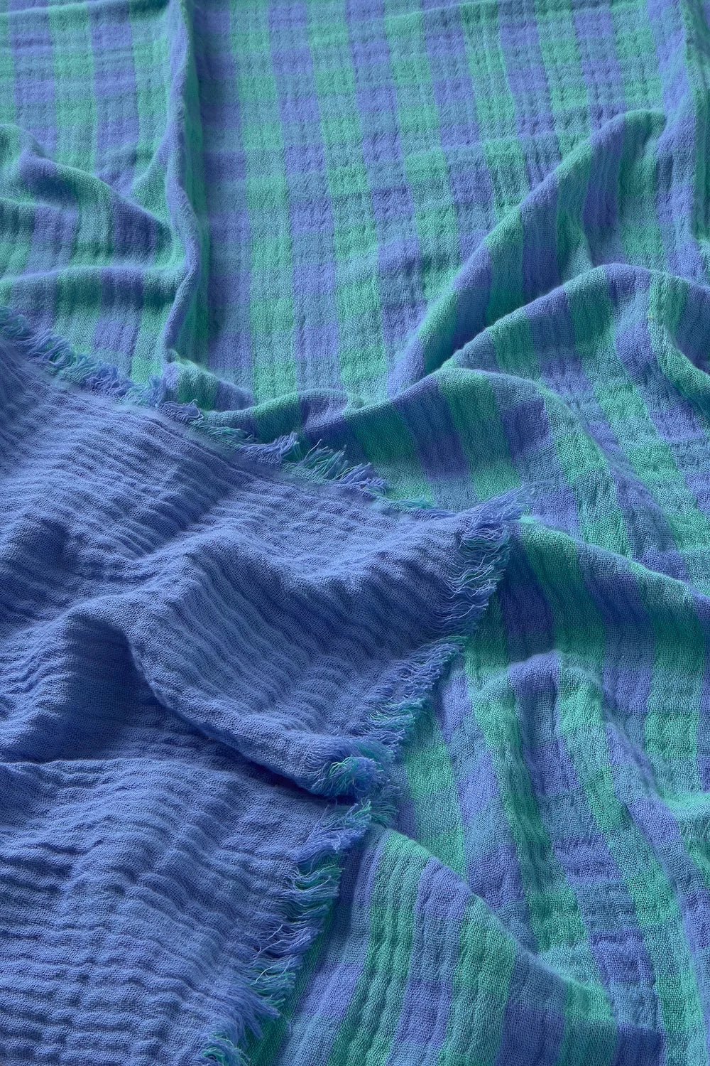 Plaid de algodón vichy azul Nasau - Image 6